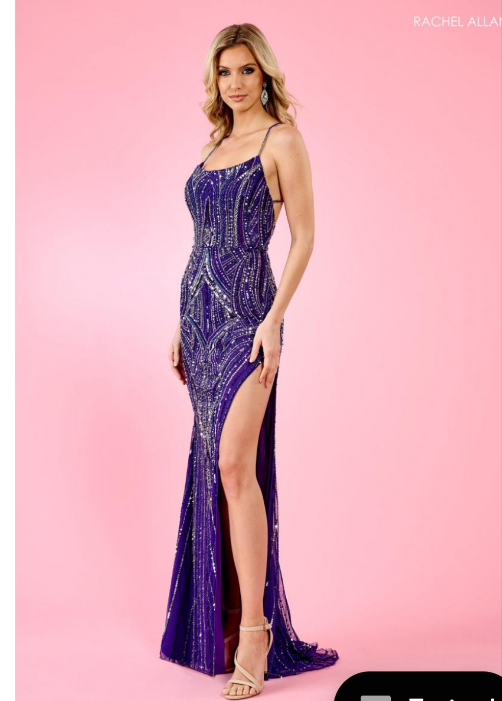 70561 gorgeous purple Rachel Allan dress