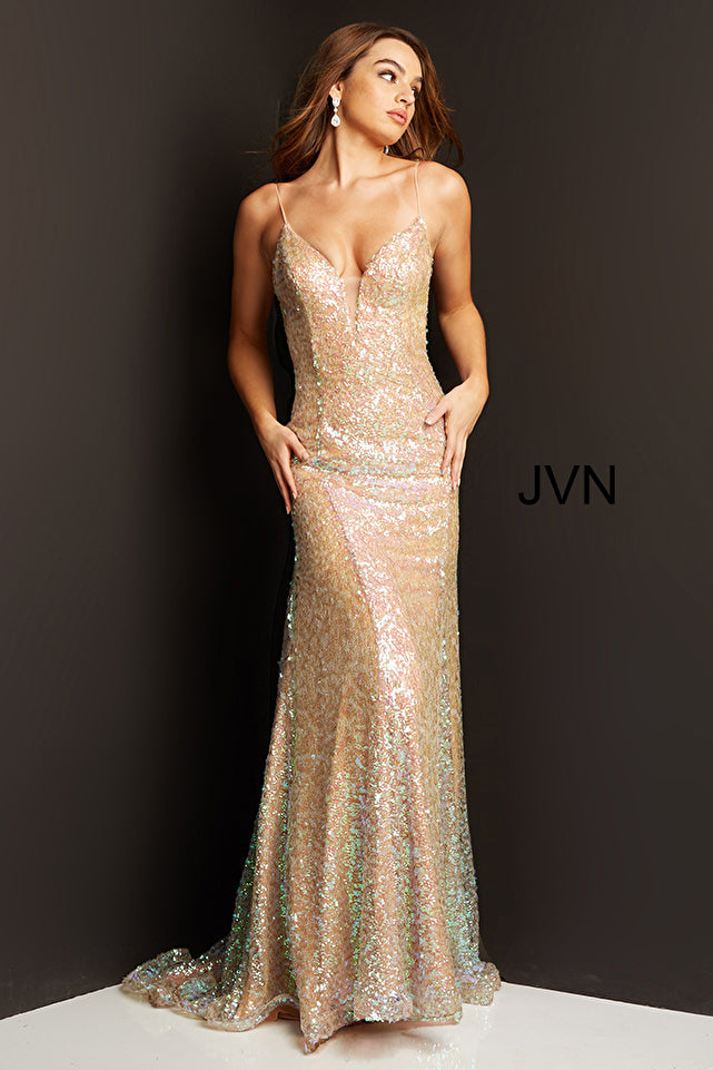 Jvn07594 sparkling iridescent JOVANI dress