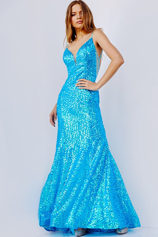 Jvn07594 turquoise jovani stunning sparkly dress